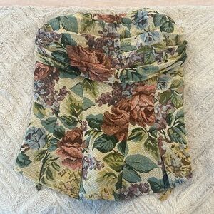 NWT PLT floral woven tube top corset